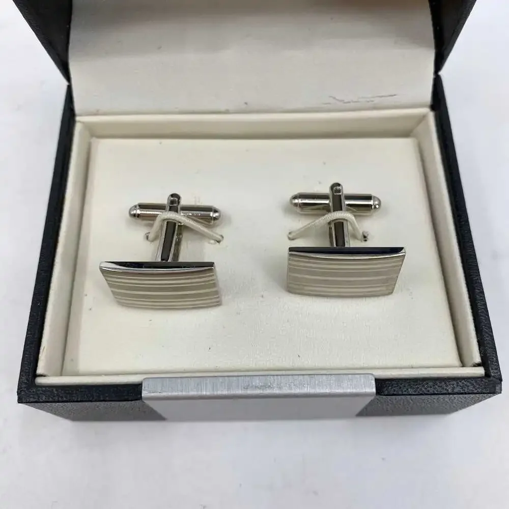 Geoffrey Beene Silver Classic Cuff Links | Perfect for Any Occasion